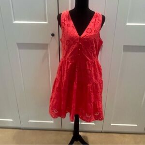Time and Tru Coral Sleeveless V-Neck Dress